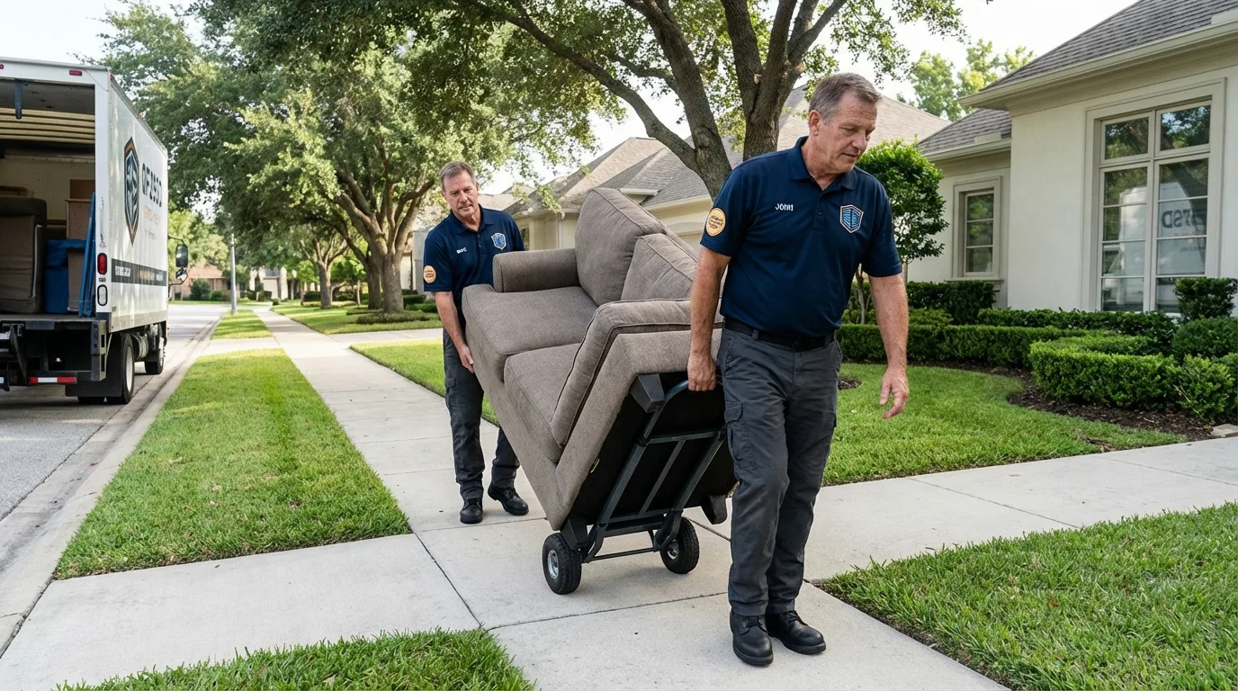 Local residential moving crew loading furniture in Diamond Bar, CA