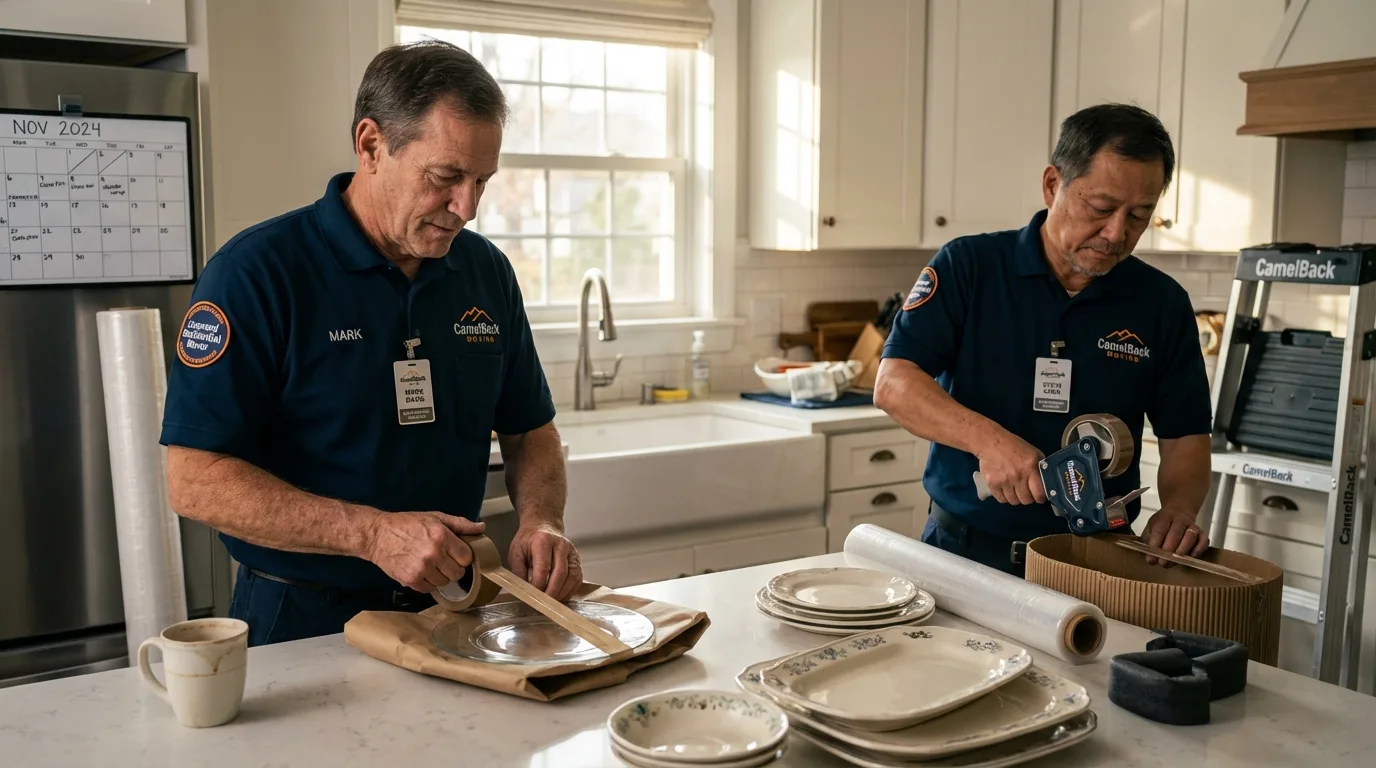 Professional crew packing kitchen dishware in Diamond Bar, CA